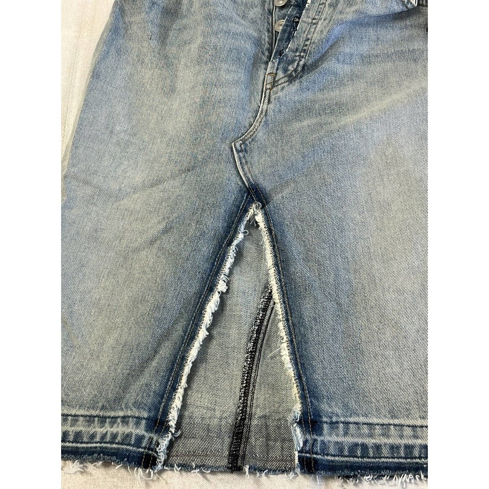 Hudson Jeans Womens Size 25 Sloane Distressed Denim Blue Jean Raw Hem Skirt NWT - Picture 6 of 7